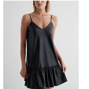 Express Faux Leather Mini Swing Dress Nwt